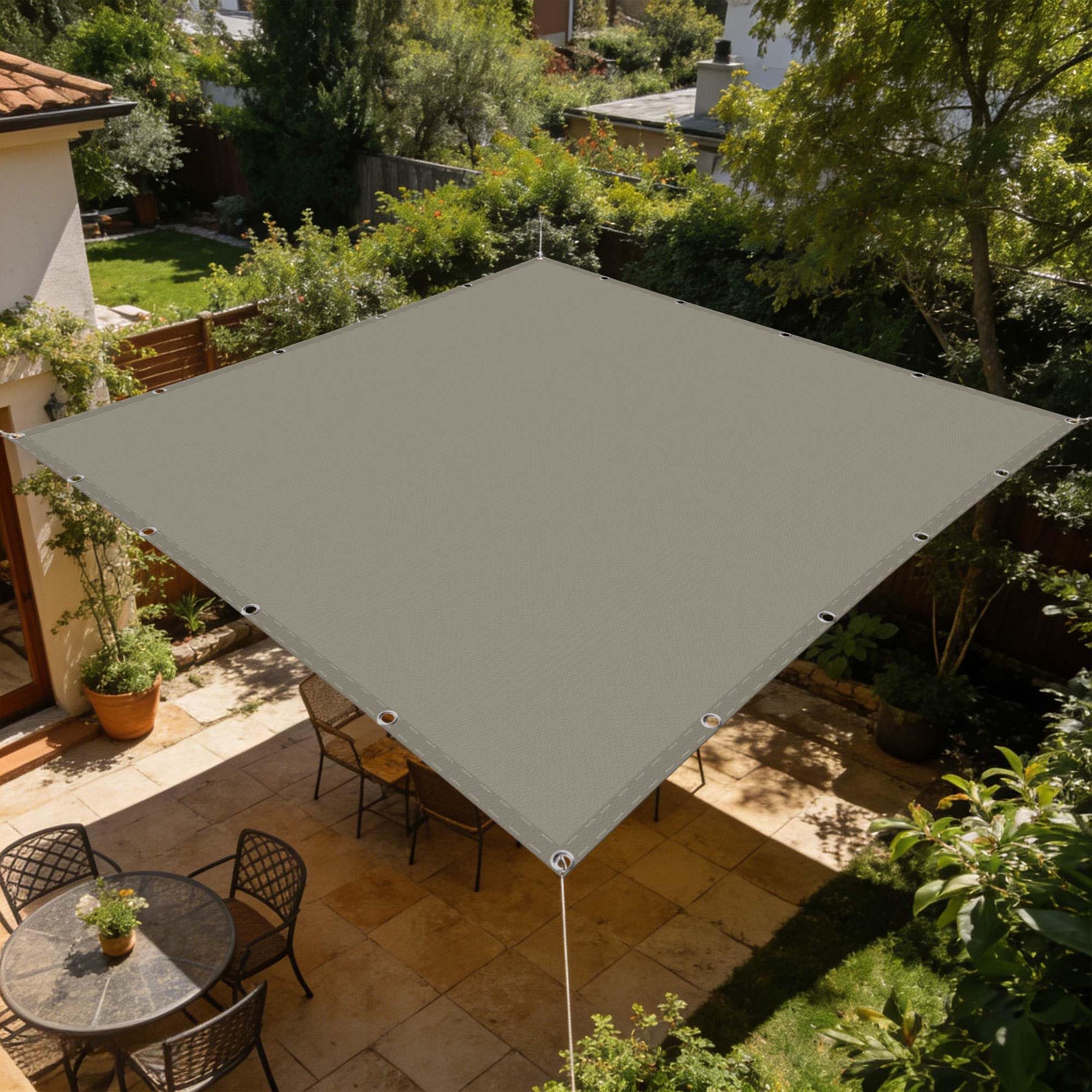 Voile d'ombrage étanche contre la pluie et le vent pour petit patio et jardin