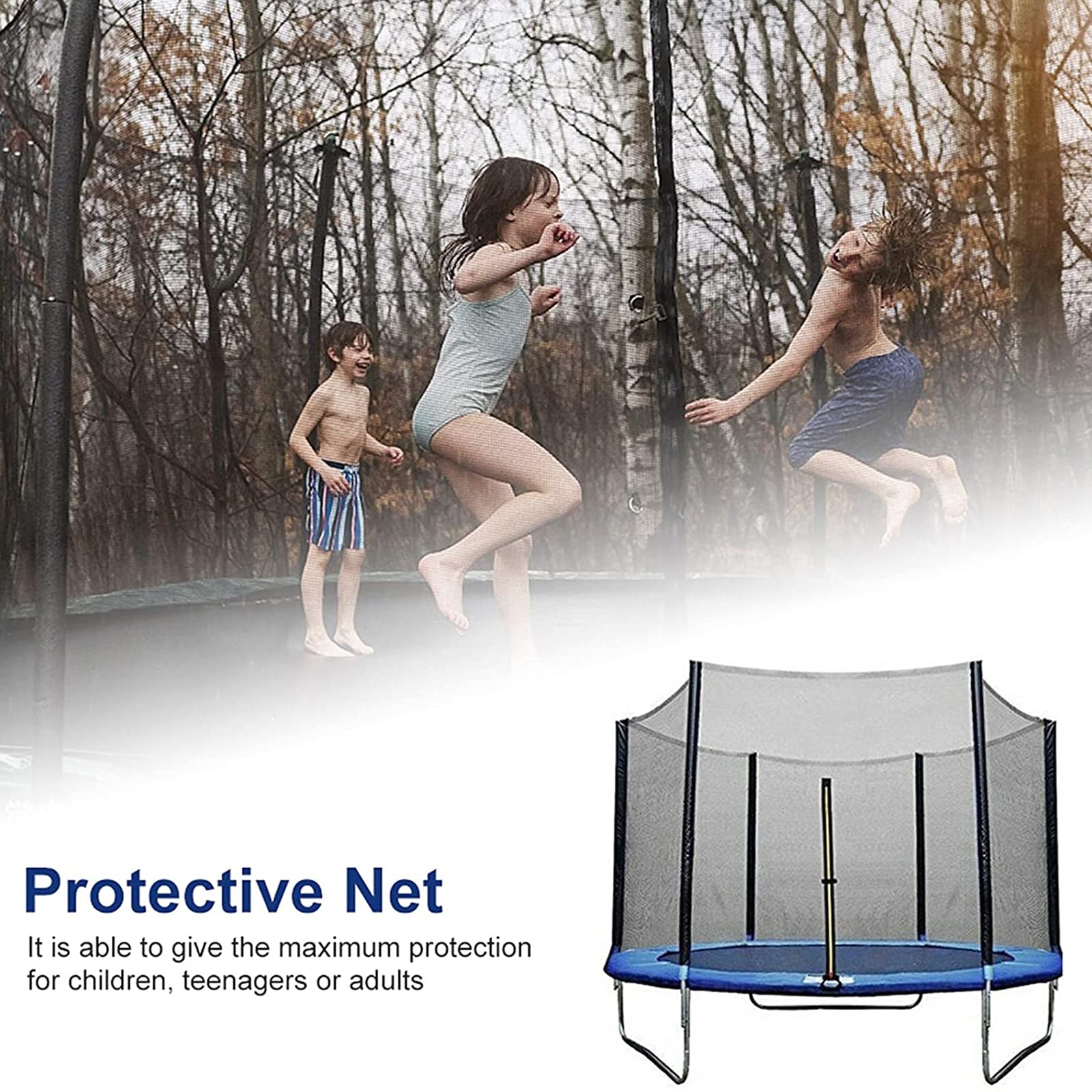 Kit Aste Di Ricambio Per Rete Di Sicurezza Trampolino – 8 Aste Da 254 Cm Con Rivestimenti E Fissaggi - 5