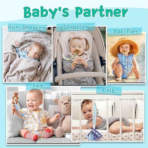 Miniatura 4 de Babygoal - Clips neutros para sujetar chupetes paquete con 6 unidades para niños y niñas se adapta a la mayoría de estilos de chupones y mordedores