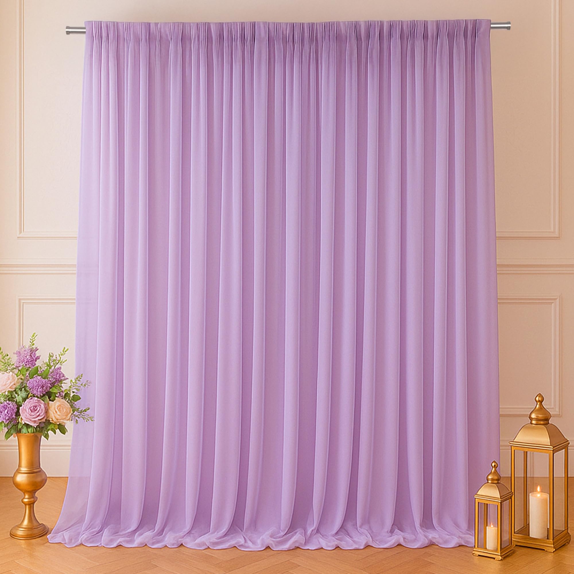 SpecialYou® Lavender Back Drop Curtain for Decoration, Curtains for Aesthetic Home Decor, Aesthetic Room Decor Items Pinterest, Decoration Curtains for Background- 2Pcs-picture-11