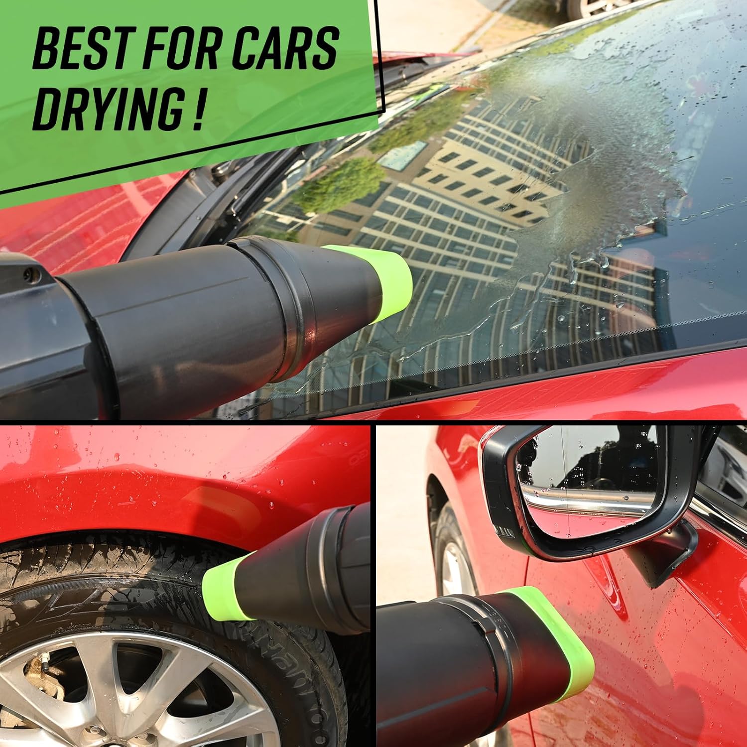 Sealegend Car Drying Nozzle Compatible with EGO Leaf Blower Models 530 575 580 615 650 670 765, Compact Nozzle Attachment with Shoulder Strap,for Easy Snow & Leaves Removing, Green, 9.5in.
