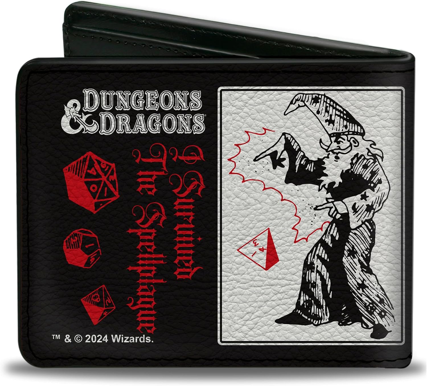 Buckle-Down Wizards of the Coast Wallet, Bifold, Dungeons and Dragons I Survived the Spellplague Spell Blocks, Vegan Leather