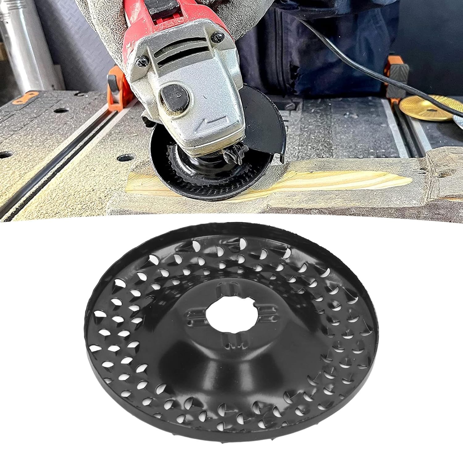 Spike Grinding Disc, Professional Wood Carving Wheel with Multiple Holes for Angle Grinder, Durable 65Mn Steel Construction for Woodworking and DIY Projects