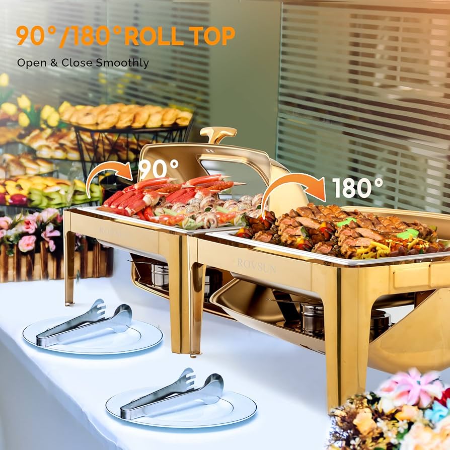 Amazon.com: ROVSUN 9QT Roll Top Chafing Dish Buffet Set