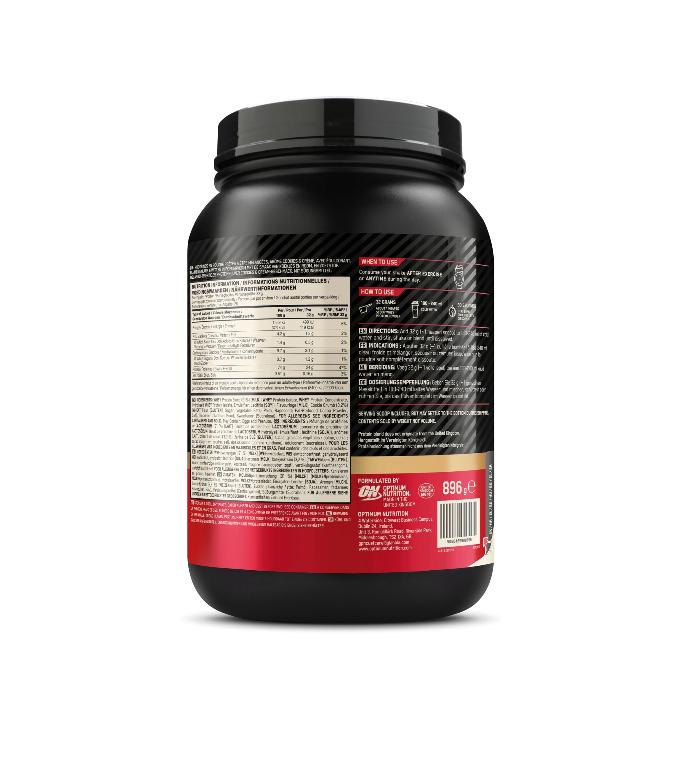 Optimum Nutrition Gold Standard 100% Whey Proteína en Polvo, 896g
