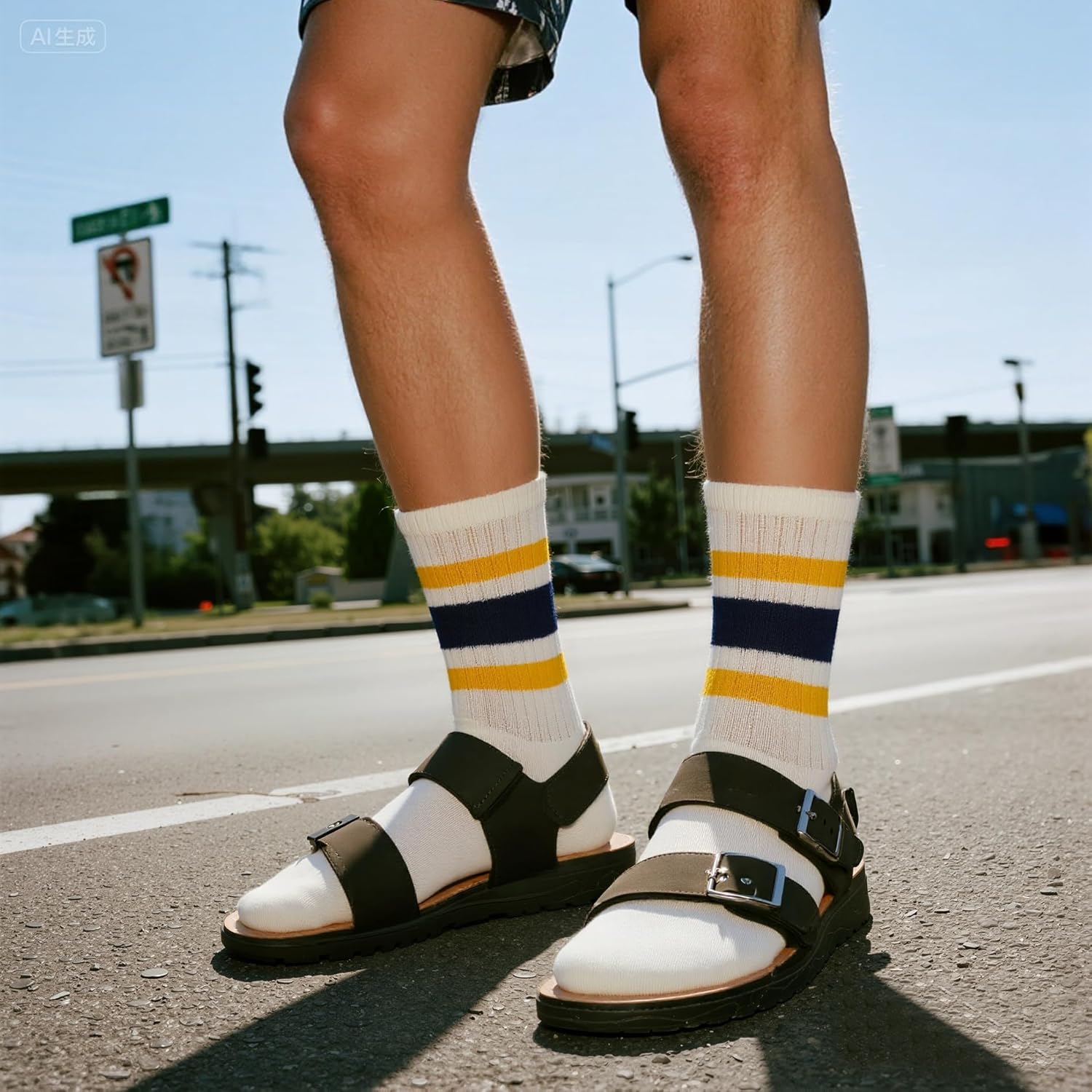 American Trends Retro Striped Crew Socks for Women Slouchy Athletic Calf Tube Socks Running Golf Tennis Volleyball Etc - Image 3