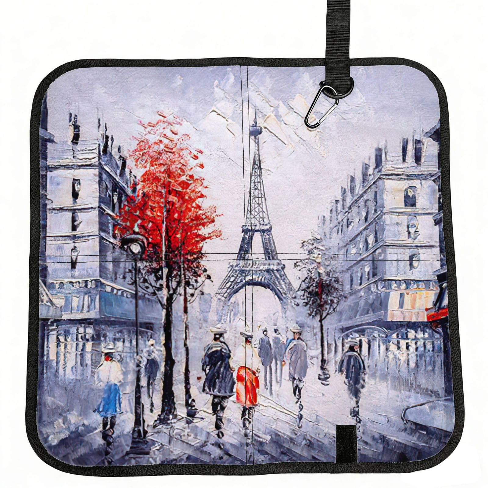 bghdfa Paris City Tree Eiffel Tower Art Print Outdoor Sitting Mat Waterproof Oxford Cloth Seat Cushion Folding Foam Camping Seat For Picnic