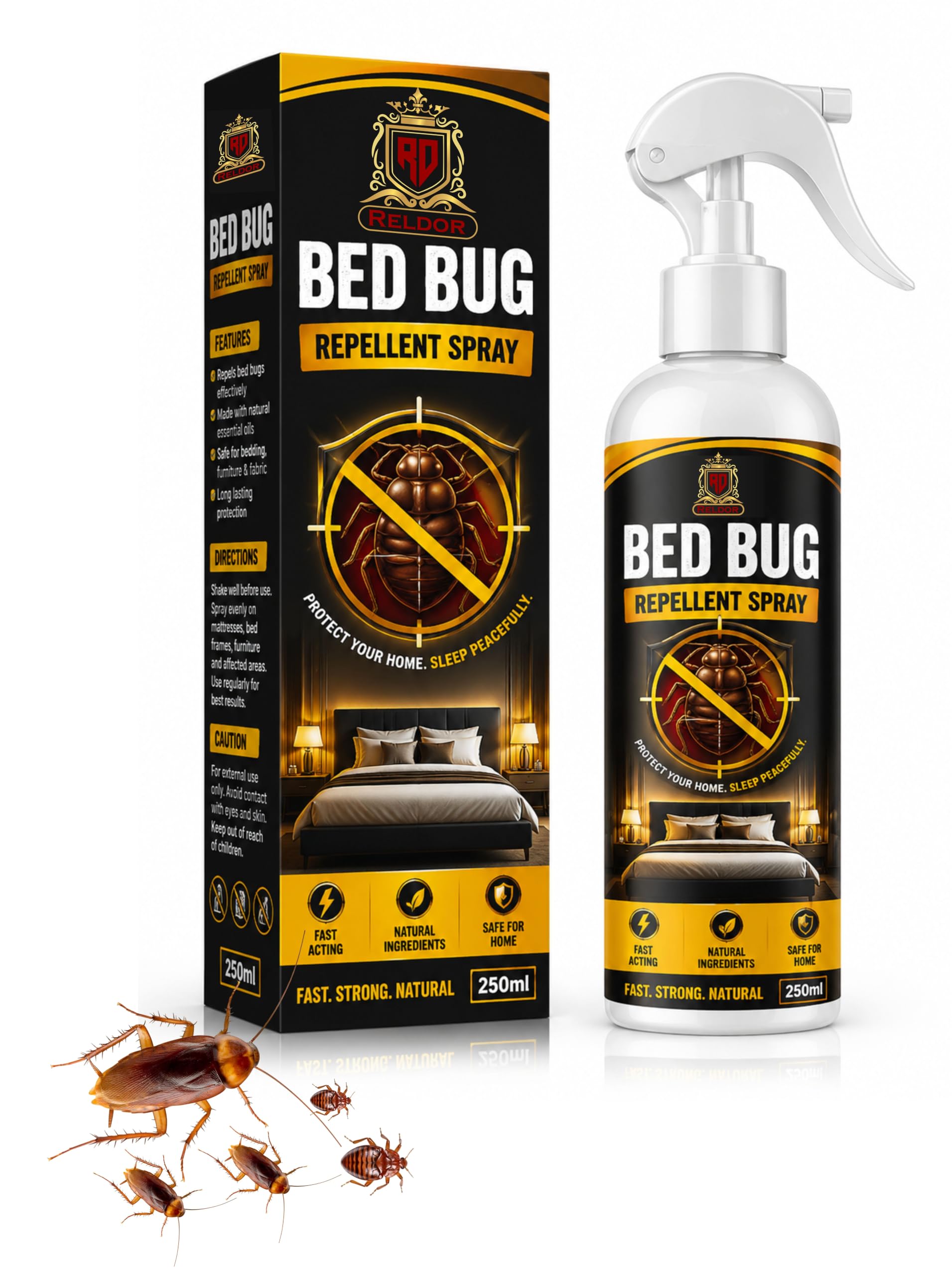 Bed Bug Repellent Spray with Natural Essential Oils, 250ml | Peppermint & Cinnamon Oil, Long Lasting Protection, Safe for Bedding & Fabric, Fast Acting Formula, Safe for Home & Family-image-40