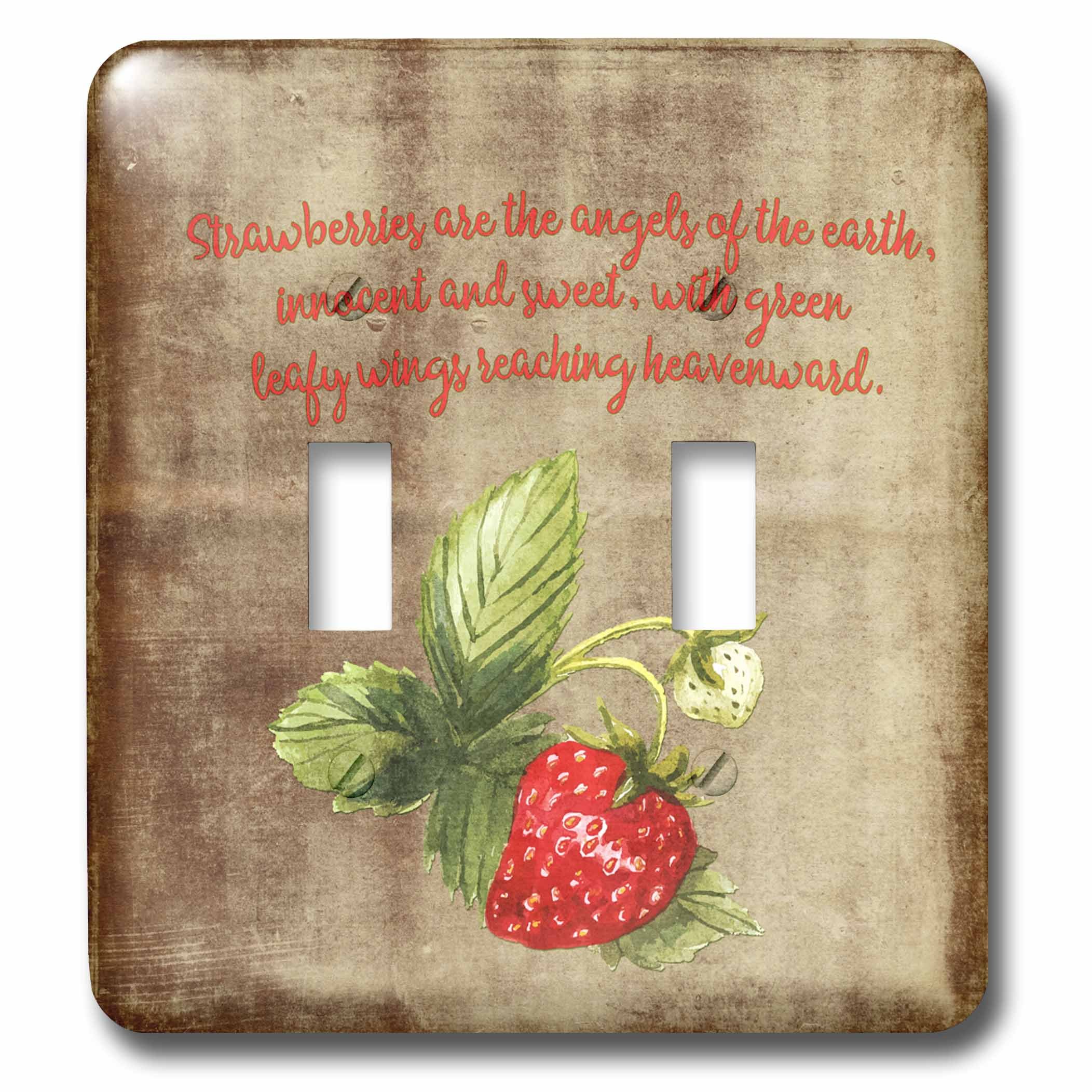 Fraises illustration vintage shabby-chic floral bouton interrupteur à bascule