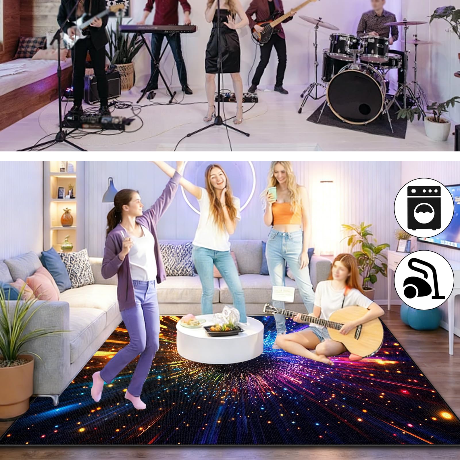 Schlagzeugteppich rutschfest Professionelle Schalldicht Drum Teppich Matte 140 x 120 cm Elektronisches Jazz Schlagzeug Kit Schallschutz Trommel Teppiche für Bass Snare Drum Musikinstrument-Teppich