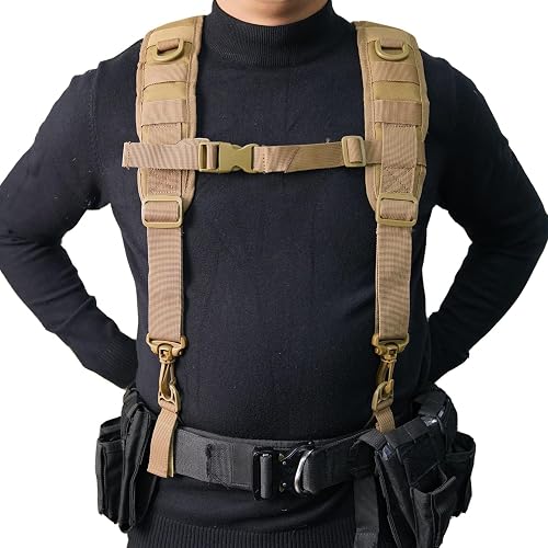 MELOTOUGH Tactical Outdoor H-Harness Duty Belt Suspenders (Battle Belt not Included)