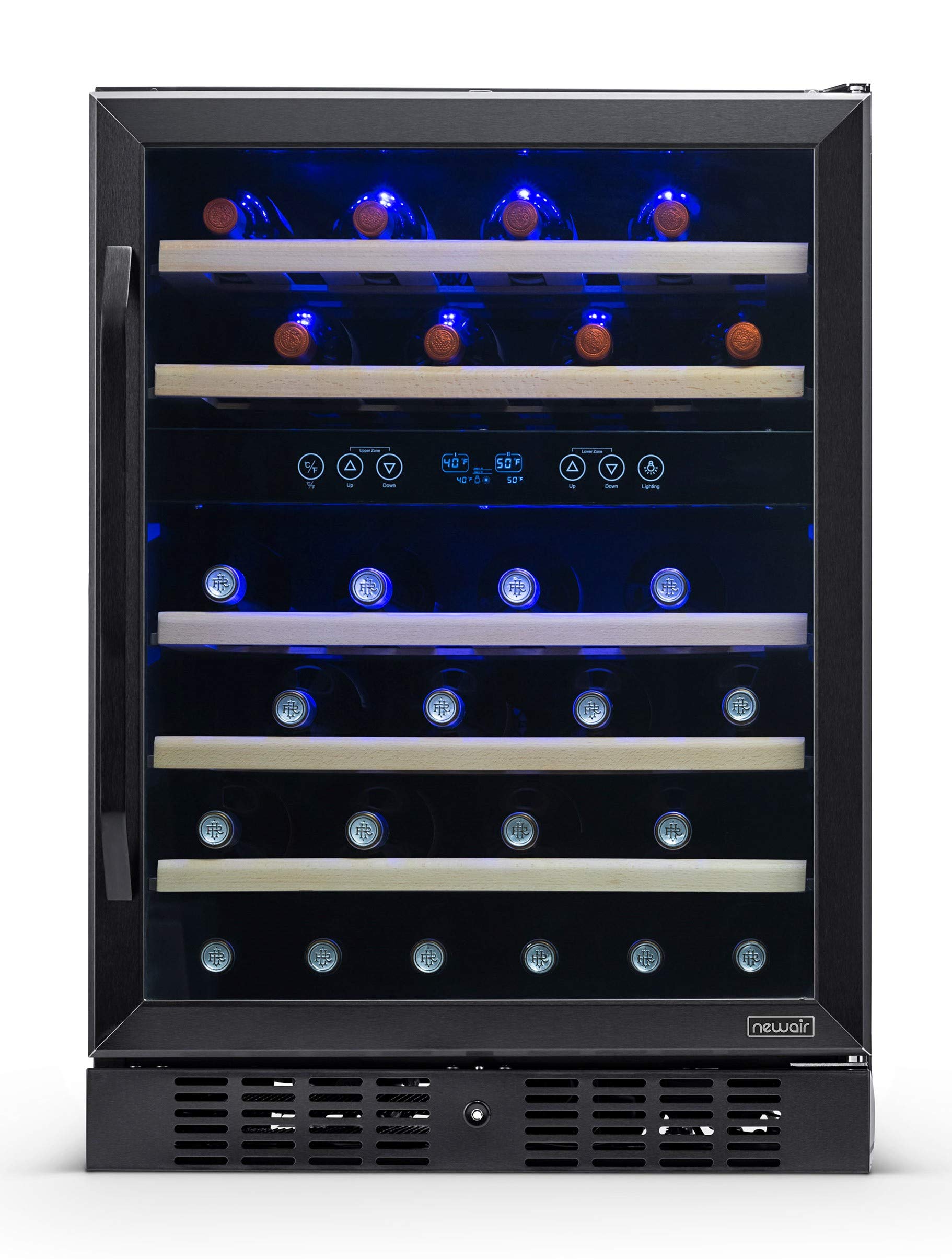 NewAir 24” Wine and Beverage Refrigerator Cooler, 46 Bottle Capacity