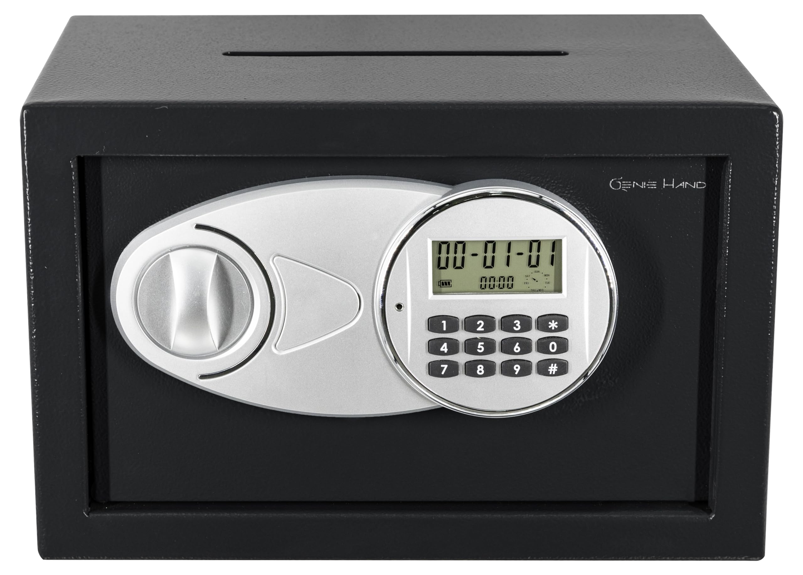 Genie Hand – Cassaforte di Deposito con Serratura B-Class, Anti Bounce System, Display Digitale e Alimentore Esterno di Backup (Piccola)