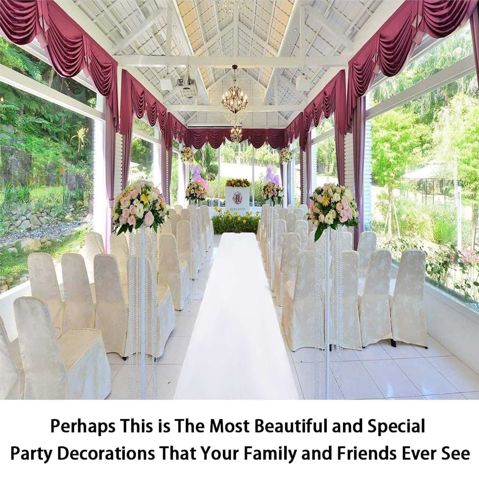 Hochzeit Dekorationen für Zeremonie außerhalb Gang Läufer Teppich für Indoor Outdoor Hochzeit Party Dekorationen (weiß)