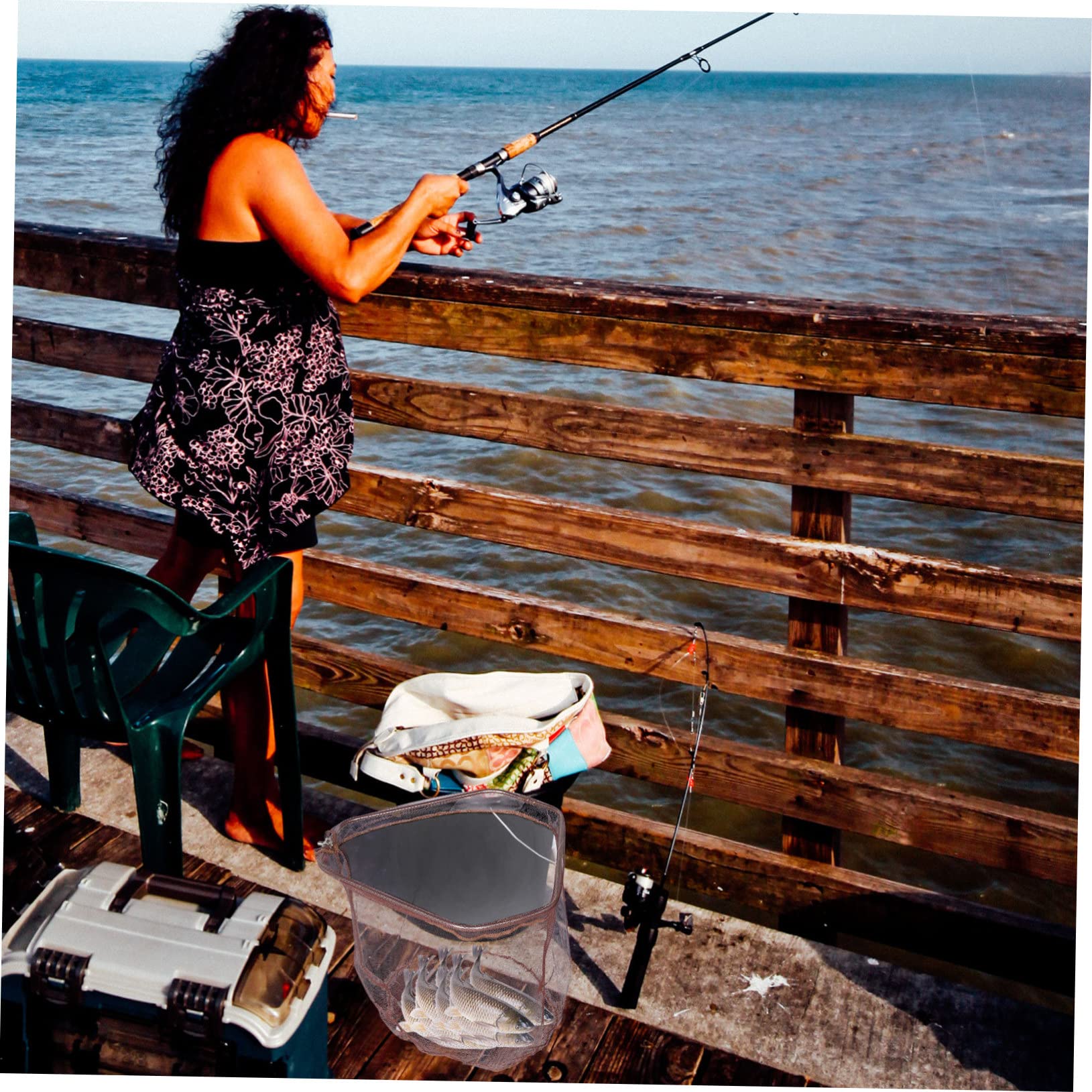 BESTonZON Pesca Sacadera De Pesca De Captura Jardín Piscina o Lago Portátil Repuesto