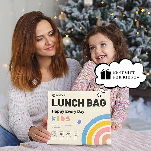 Miniatura 9 de MEXS Lonchera para niños y niñas, lonchera aislada para niños y niñas, bolsa enfriadora de almuerzo para la escuela, doble aislamiento portátil y