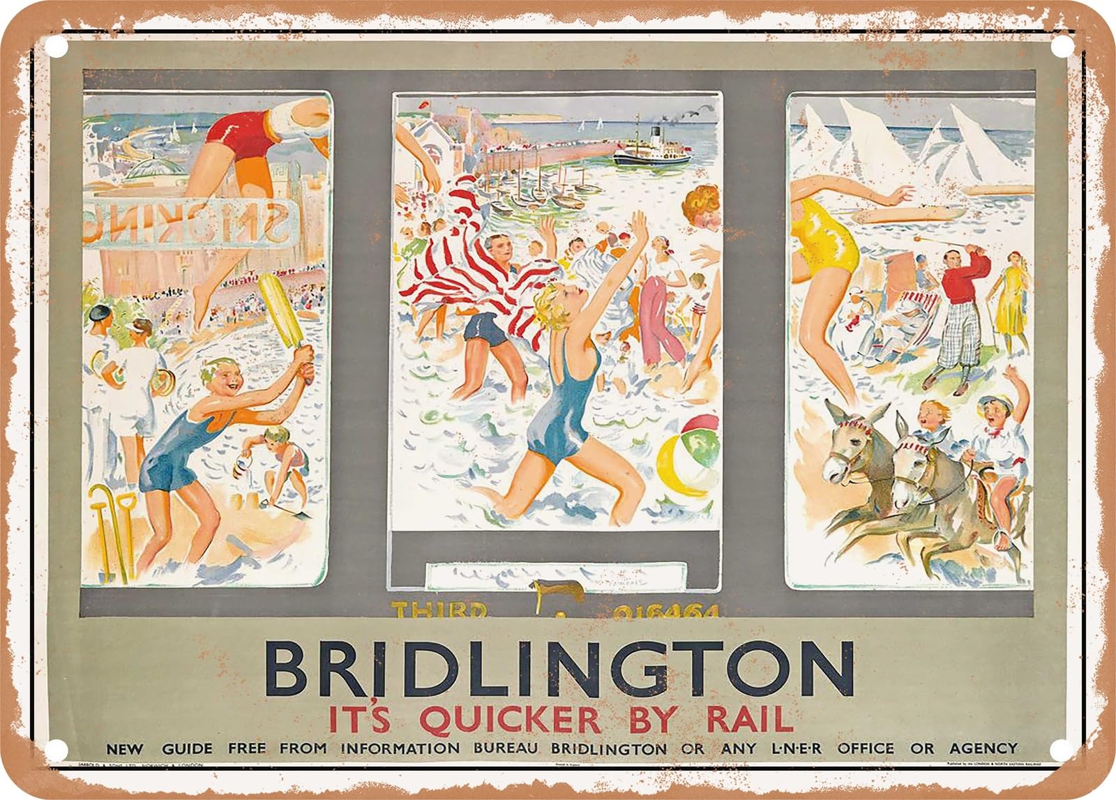 METAL SIGN - 1930 Bridlington LNER Vintage Ad home decor