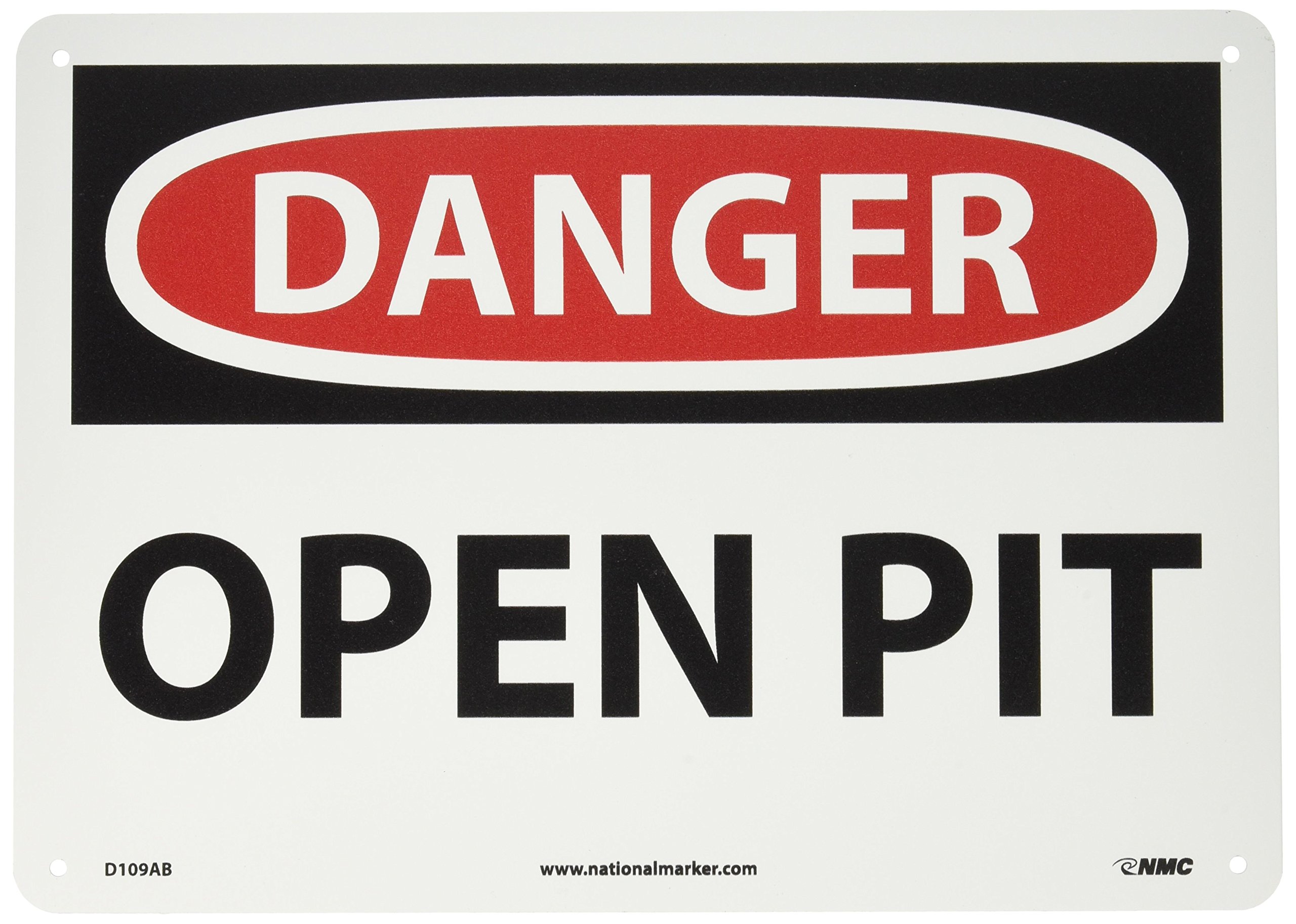 Panneau danger Open Pit NMC D109AB en aluminium durable pour signalisation extérieure - 5