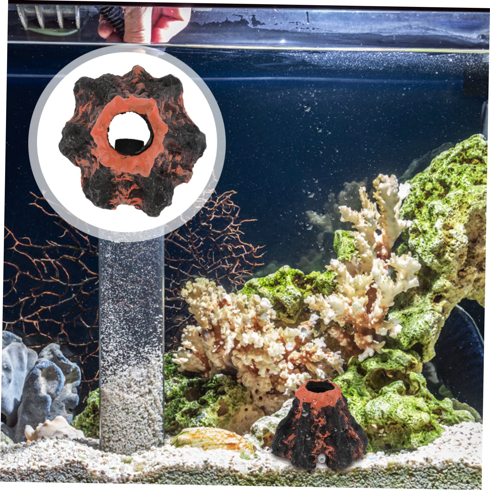 DOITOOL 6stücke Simulation Vulkan Dekoration Für Aquarium Lebensnahe Unterwasser-ressin Kunst Für Fisch Tank Versteckmöglichkeiten Für Aquarientiere