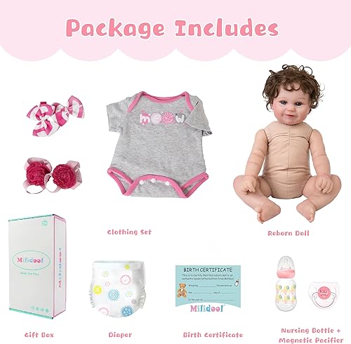 Miniatura 5 de Milidool Reborn Baby Dolls - Muñeca de bebé recién nacida realista de 20 pulgadas, hecha a mano con amor