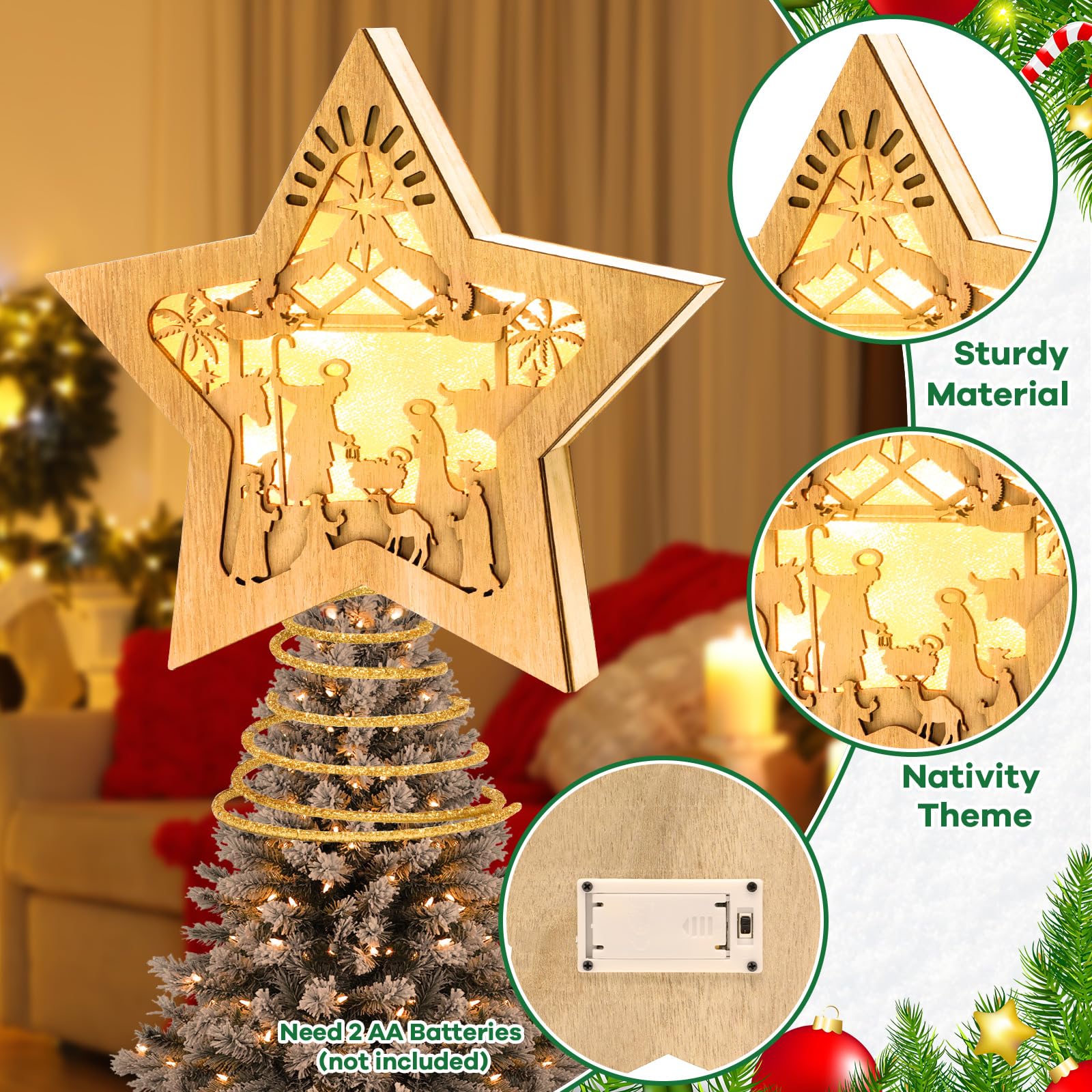 Estrella Para Arbol De Navidad Christmas Tree Topper Lighted With