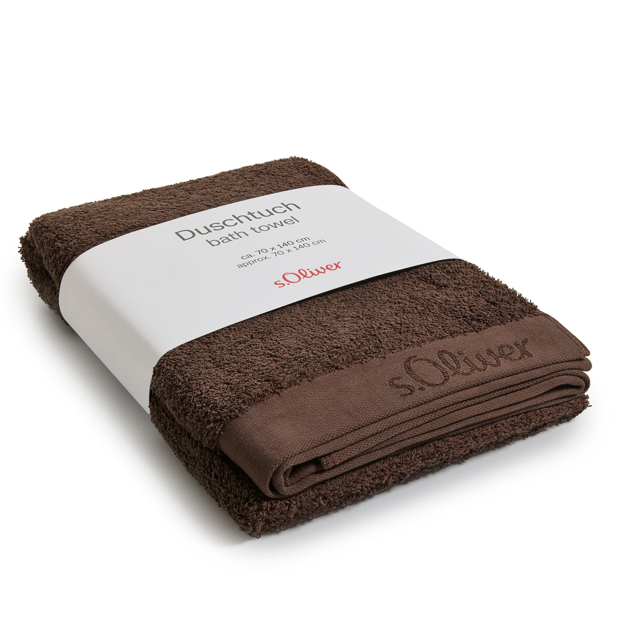 s.Oliver Bath Towel, 70 x 140 cm - 100% Cotton, 600 g/m², Soft & Absorbent, Brown Towel