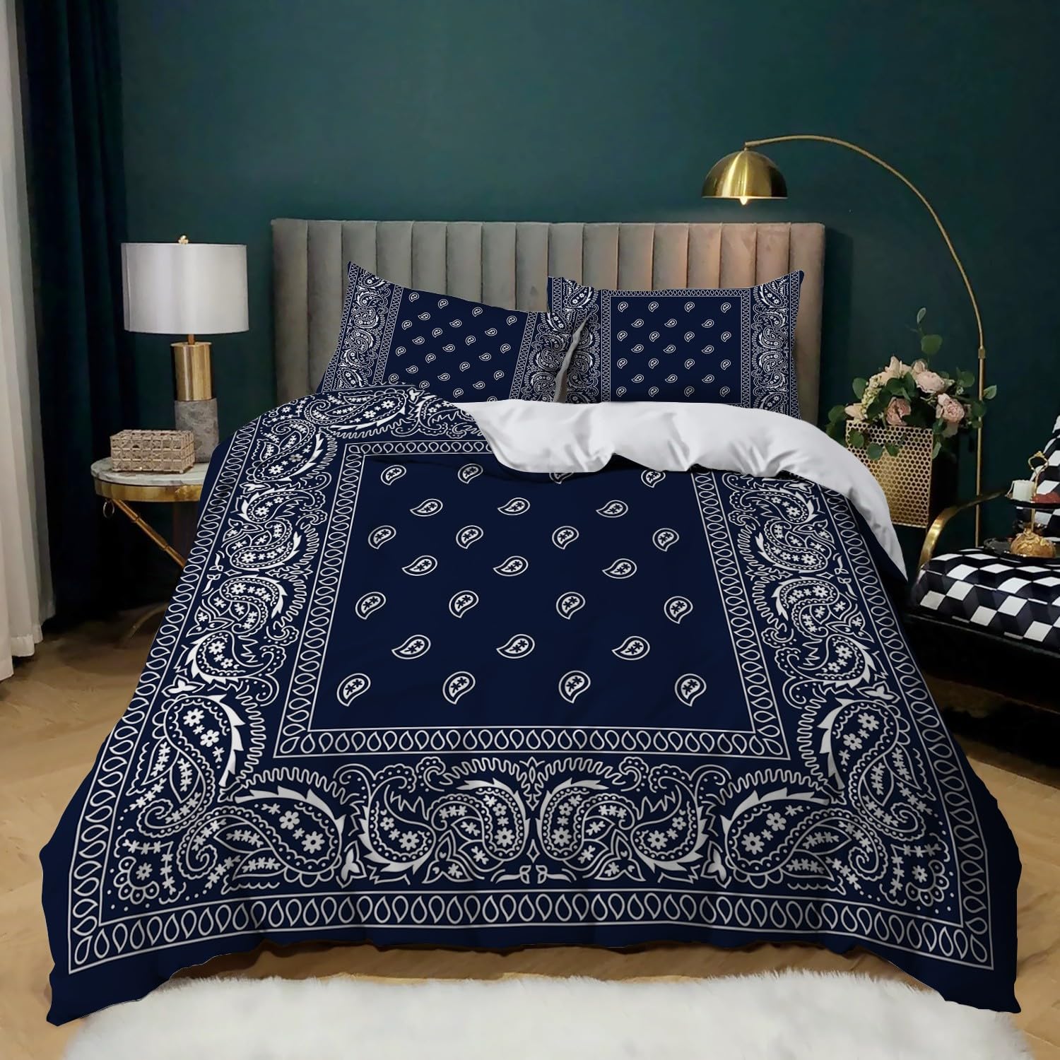 Housse de couette enfant et adulte bleu print pour créer un cocon douillet