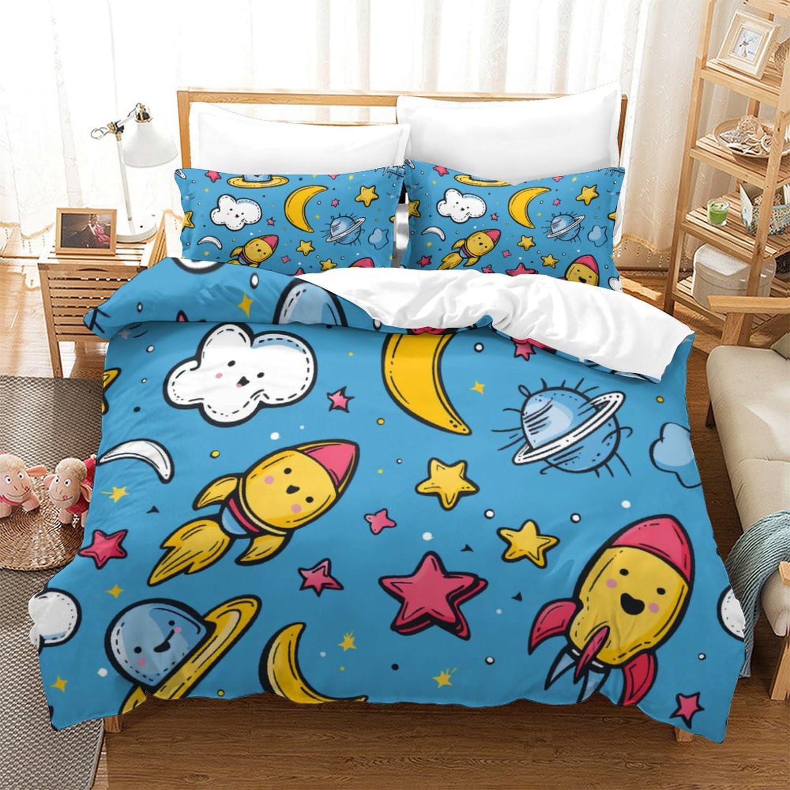 Housse de couette fusée pour créer une chambre d'enfant cosmique