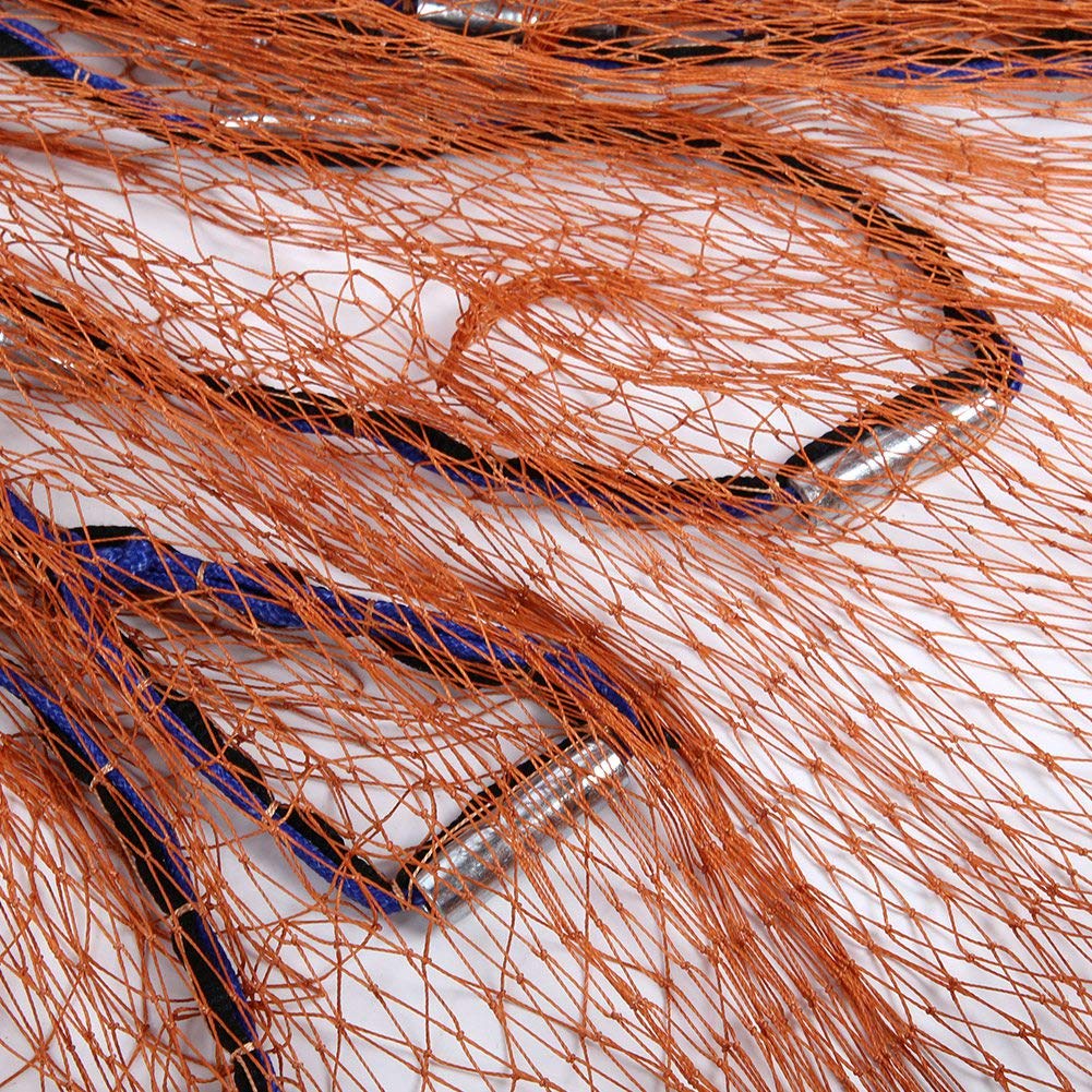 Aramox Red de Pesca Automática con Cable para Neumáticos, Red Fundida de 2,5 X 3,5 M con Colgante de Acero de 2 Kg, Cuerda de Mano Gruesa, de Lanzamiento de Hundimiento Rápido para Pesca con Cebo,