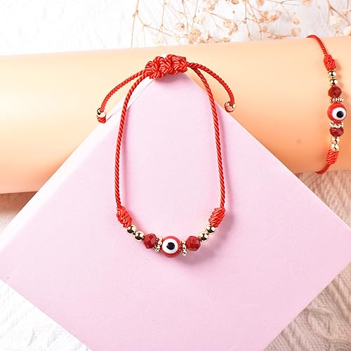 Miniatura 5 de Pulsera contra el mal de ojo para mujeres, adolescentes y niñas, amuleto rosa, pulsera de protección de buena suerte, pulsera de cuerda ajustable