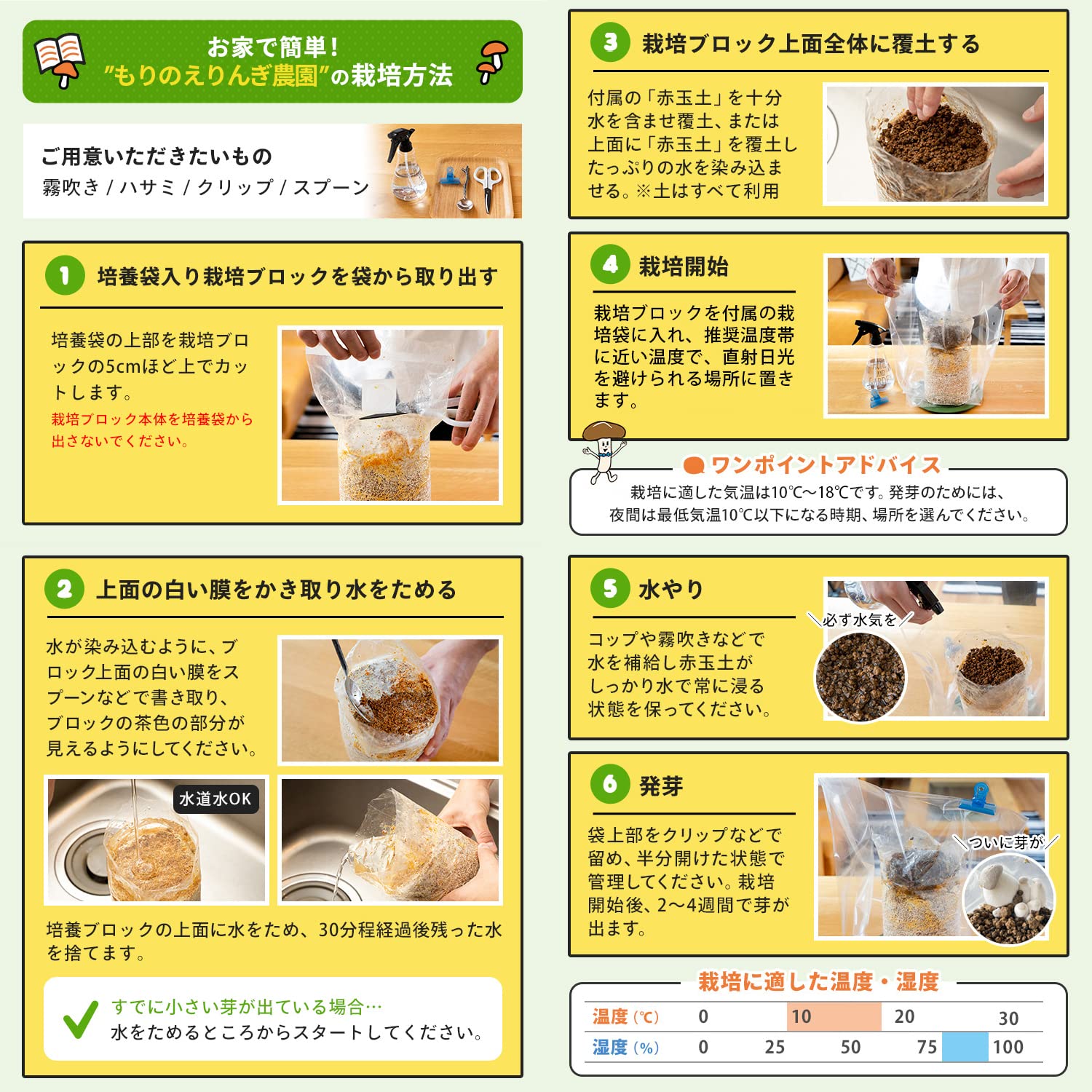 Amazon.co.jp: 森のきのこ倶楽部 きのこ栽培キット (えりんぎ農園 