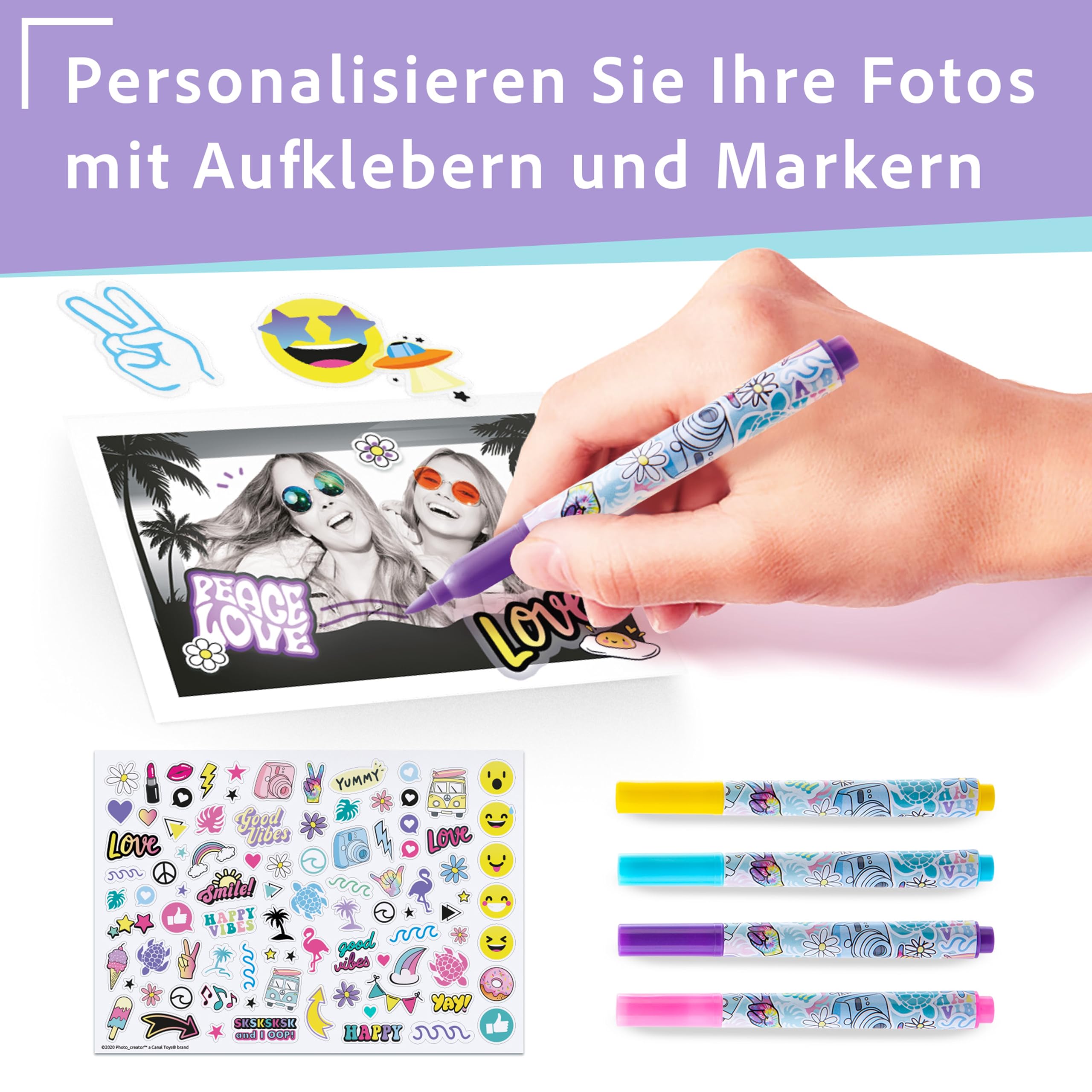 Canal Toys Photo Creator 3-in-1 Sofortbildkamera Türkis Selfie- und Videokamera Geschenkkamera Kinder ab 8 Jahren 250 Aufnahmen