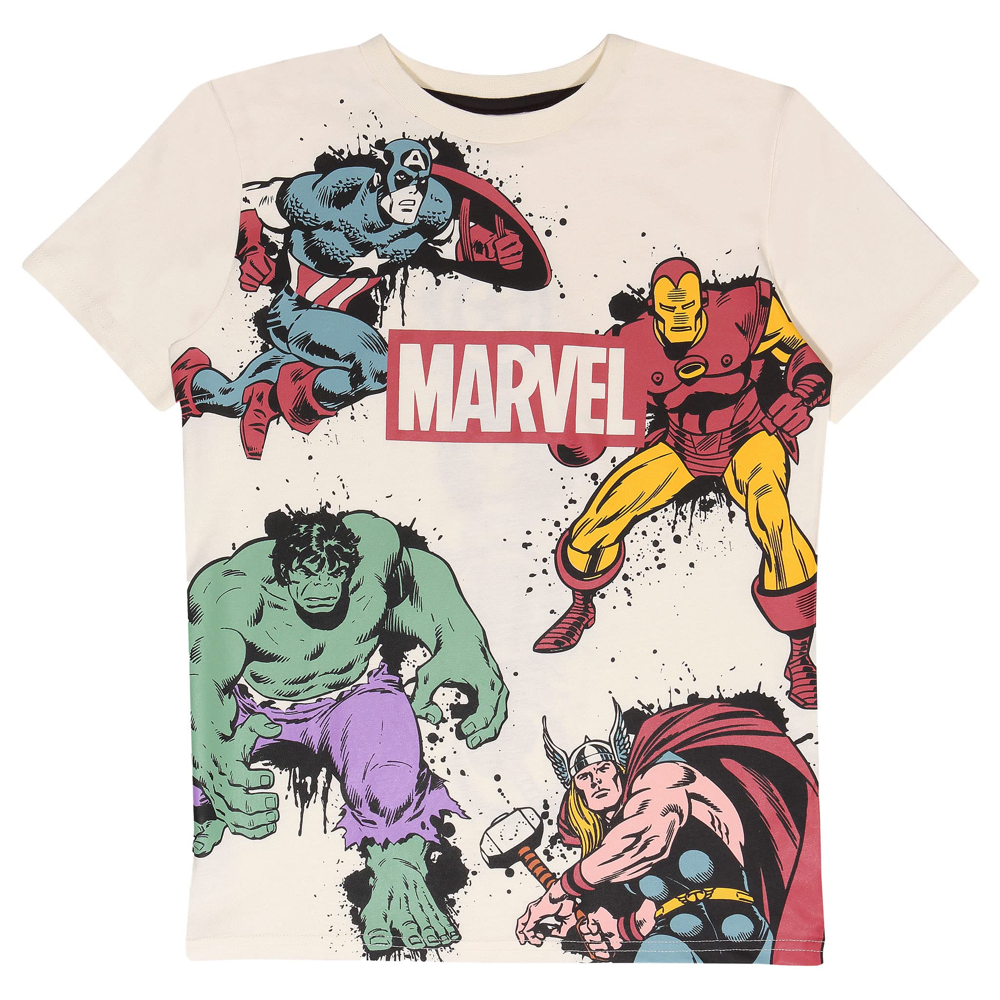 Popgear Boy's Marvel Comics Avengers Assemble Boys T-shirt Beige fashion-t-shirts (pack of 1)