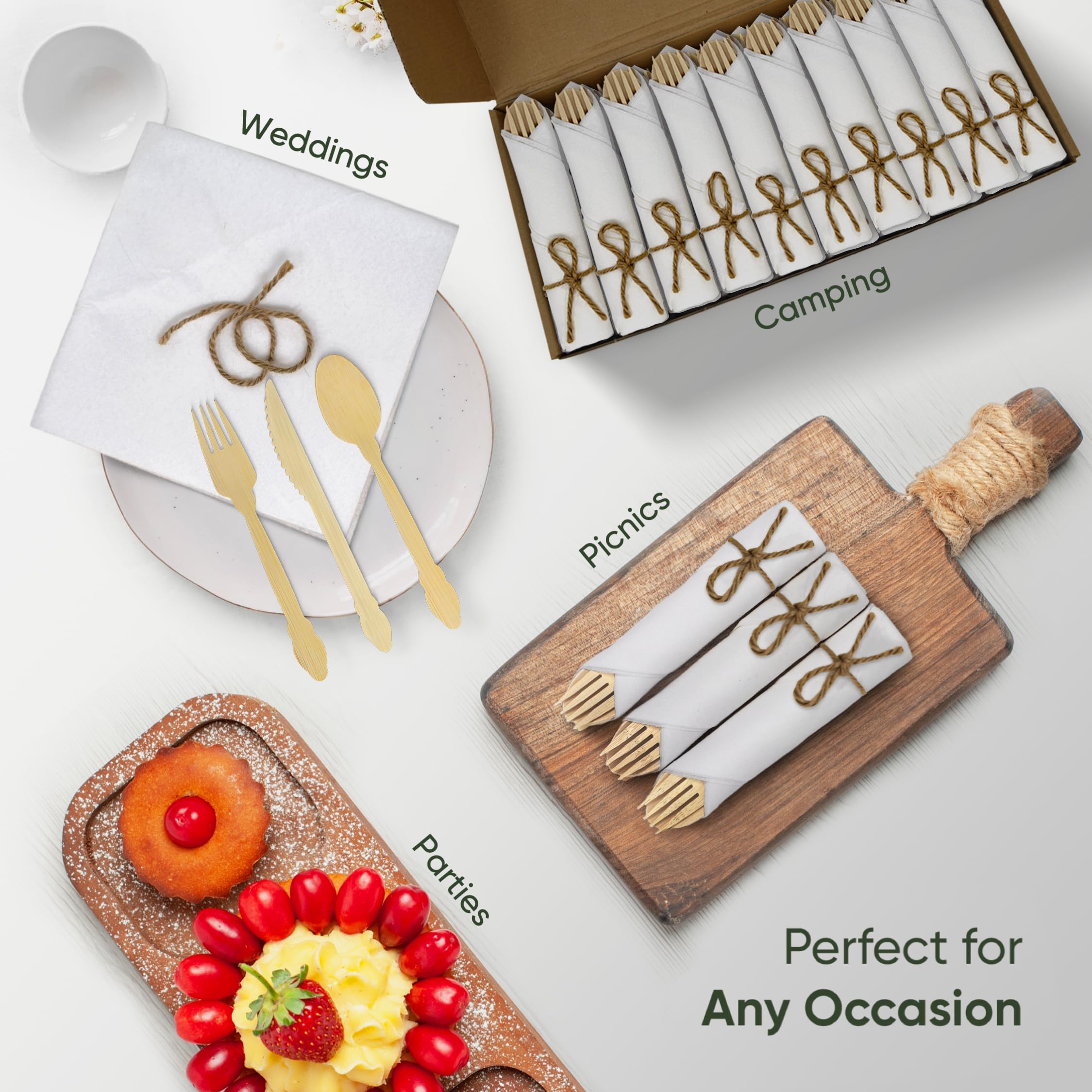 EcoPreps Bamboo Cutlery Set - Sustainable & Eco-Friendly -5