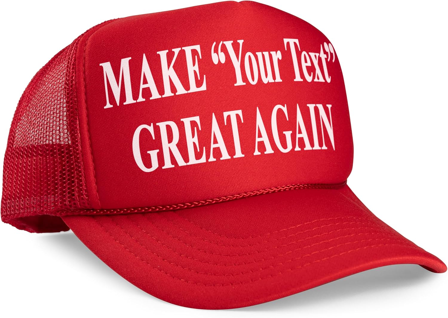 Custom Make *Your Text* Great Again Trucker Hat Mesh Cap Red