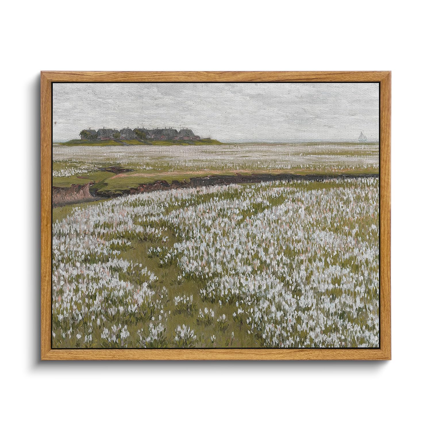 InSimSea Framed Canvas Wall Art, Meadow with Flowers Painting, Landscape for Living Room, Bedroom, Home, Bathroom Decor, 8x10 — view 119