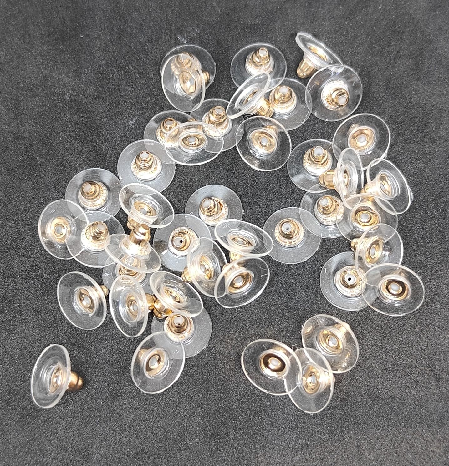 KUMU Jewellery Tools (200 Pcs Approx) Findings Golden Bullet Clutch with Silicone Rubber Pad/Earring Stopper/Earring Nut/Earring Golden Back (Rose Gold 100 Pairs Approx) 2