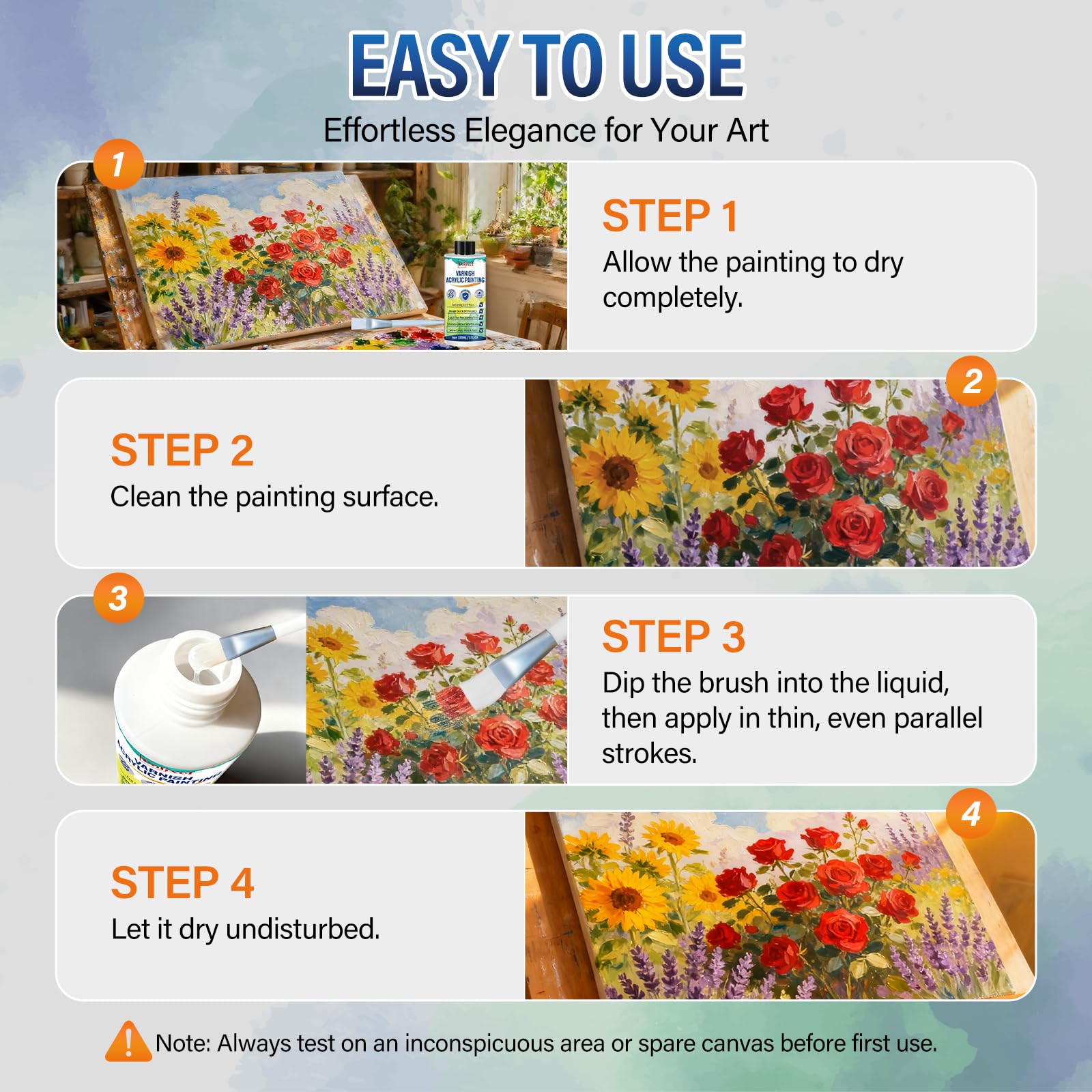 High Gloss Varnish for Acrylic Painting, Artist's Acrylic Varnish, Non-Yellowing, UV Resistant, Final Protective Coating for Canvas Art, Suitable for Pro Artists, Hobby Painter-5OZ/150ML