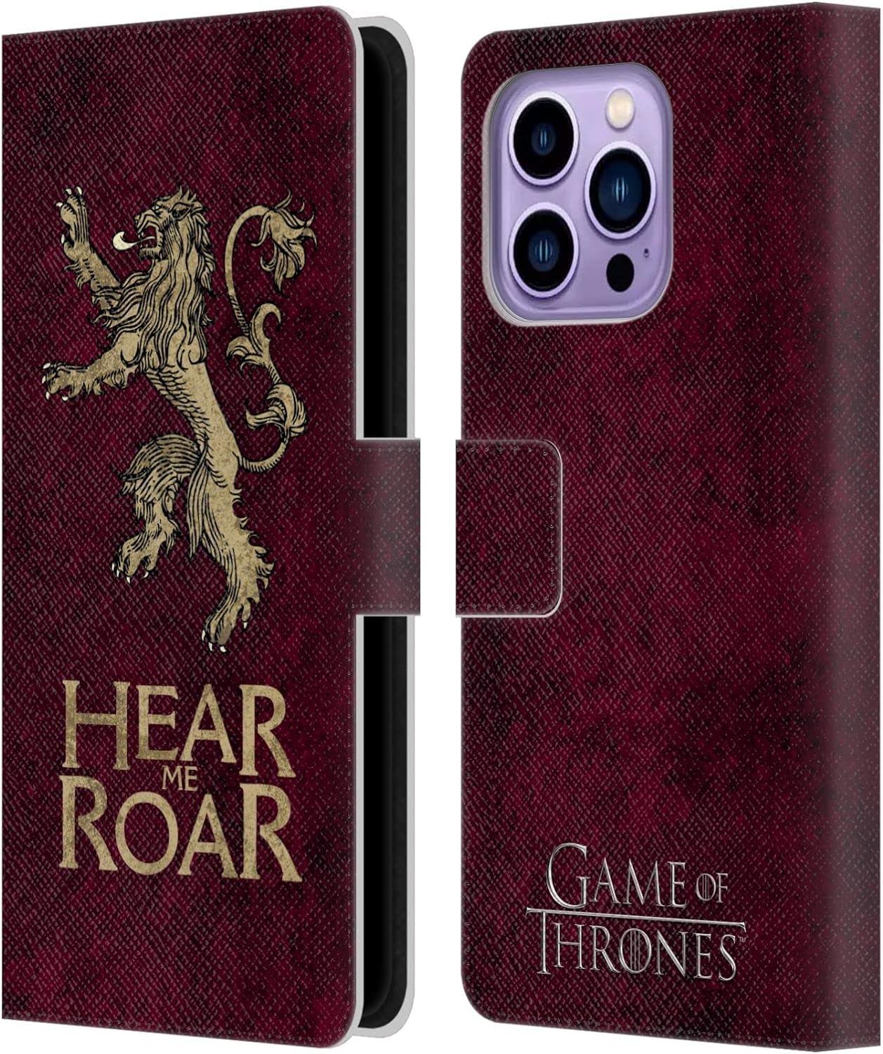 Head Case Designs Officially Licensed HBO Game of Thrones Stark Dark Distressed Look Sigils Leather Book Wallet Case Cover Compatible with Apple iPhone 14 Pro Max
