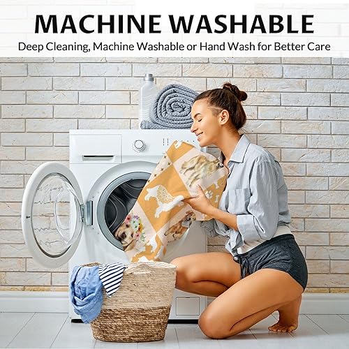 Miniatura 5 de Golden Retriever - Manta para niños y adultos, tamaño regazo de 30 x 40 pulgadas, manta de felpa suave y mullida para regalo, manta amarilla para