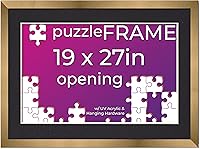 Vista 24 de Poster Palooza Kit de marco para rompecabezas de 18 x 24 pulgadas, incluye hojas de pegamento para rompecabezas, marco de madera de bronce