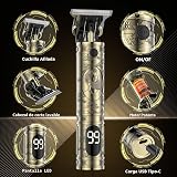 Beard Trimmer Hair Clippers Men,Cordless Rechargeable Hair Trimmer for Men,Premium Professional Barber Grooming Set with Zero Gapped T Blade Shaver & LCD Display Gift - 4