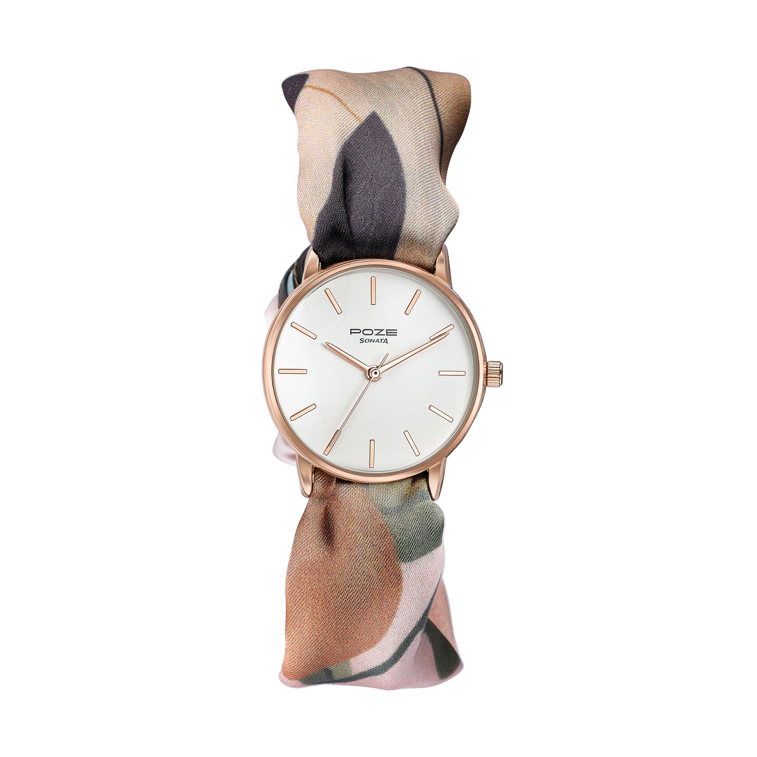 Summer Blooms Quartz White Round Dial Women's Watch | Nylon Material | Multi Color Band - SP80126WF01W-image-45