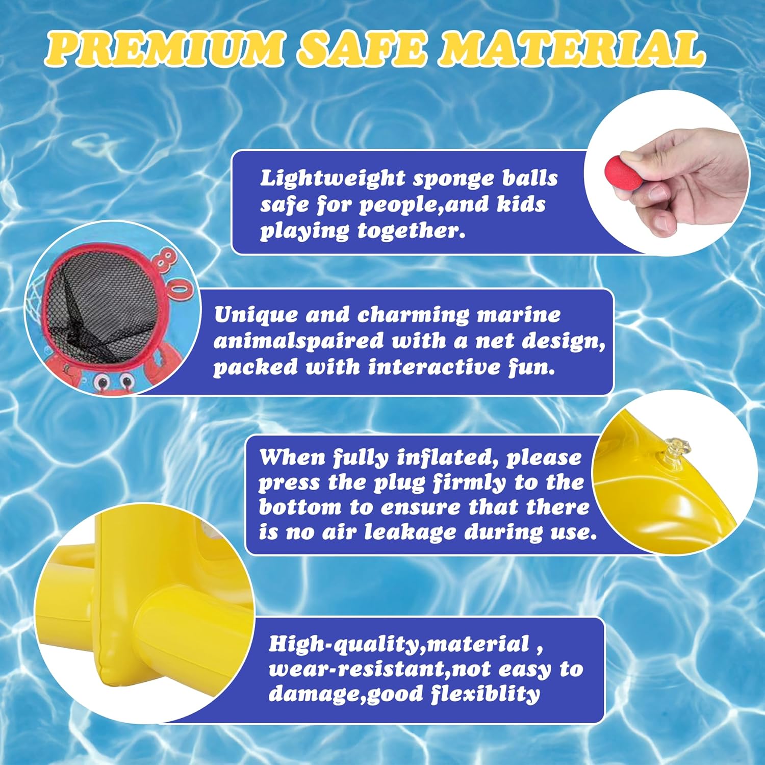 Pool Toys for Kids & Adults, 2-in-1 Shooting Target Game & Pool Basketball Hoop, Family Pool Toy for Summer Swimming Pool Games, Pool Party Games and Backyard Fun