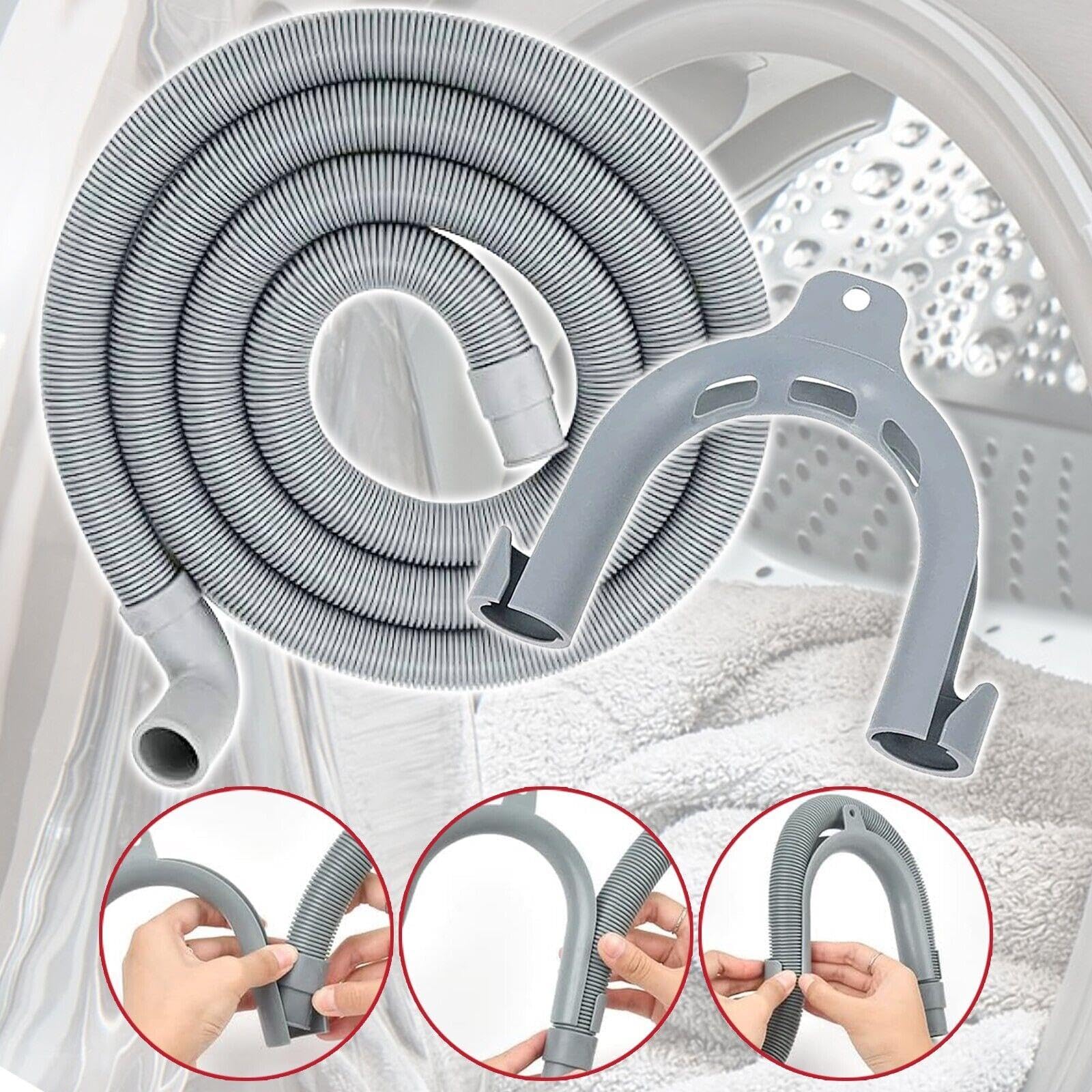 SPARES2GO Uniwersalny wąż odpływowy z prostym zakończeniem do pralek (2,5 m, 19 mm / 21 mm)