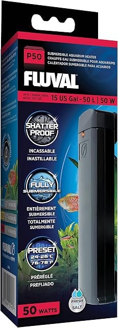 Fluval P50 Submersible Aquarium Heater, 50 W, for Aquariums up to 15 US gal (50 L)