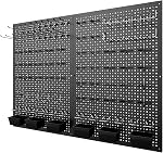 Pegboard kit with Accessories,Includes 2 Pack 16" X 24" Steel Peg Board and 120 PCS Varied Pegboard Accessories,can be Used for Tool Storage and Garage Organization. (Black Box)