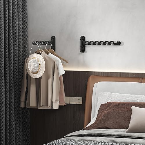 Miniatura 3 de Perchero plegable para colgar ropa de pared, gancho plegable para interiores, para lavandería, dormitorio, estantes plegables perfectos para