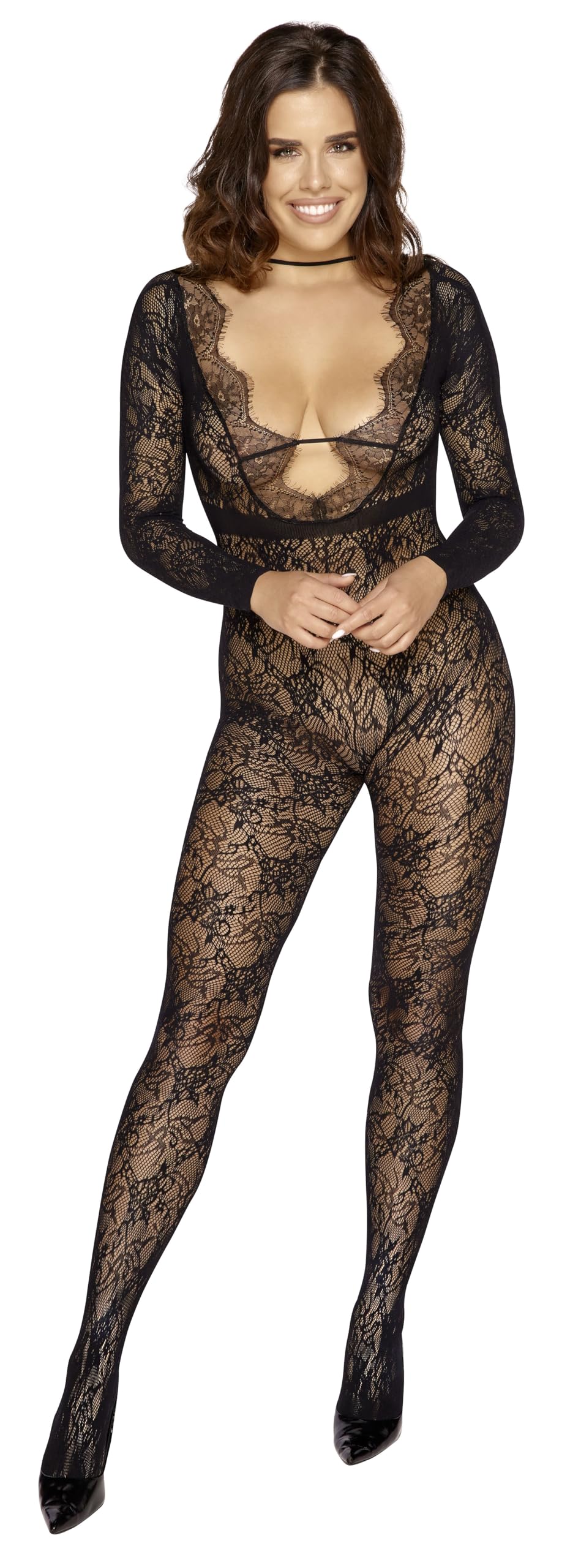 Fantasy By Cottelli Women Catsuit Black S/L
