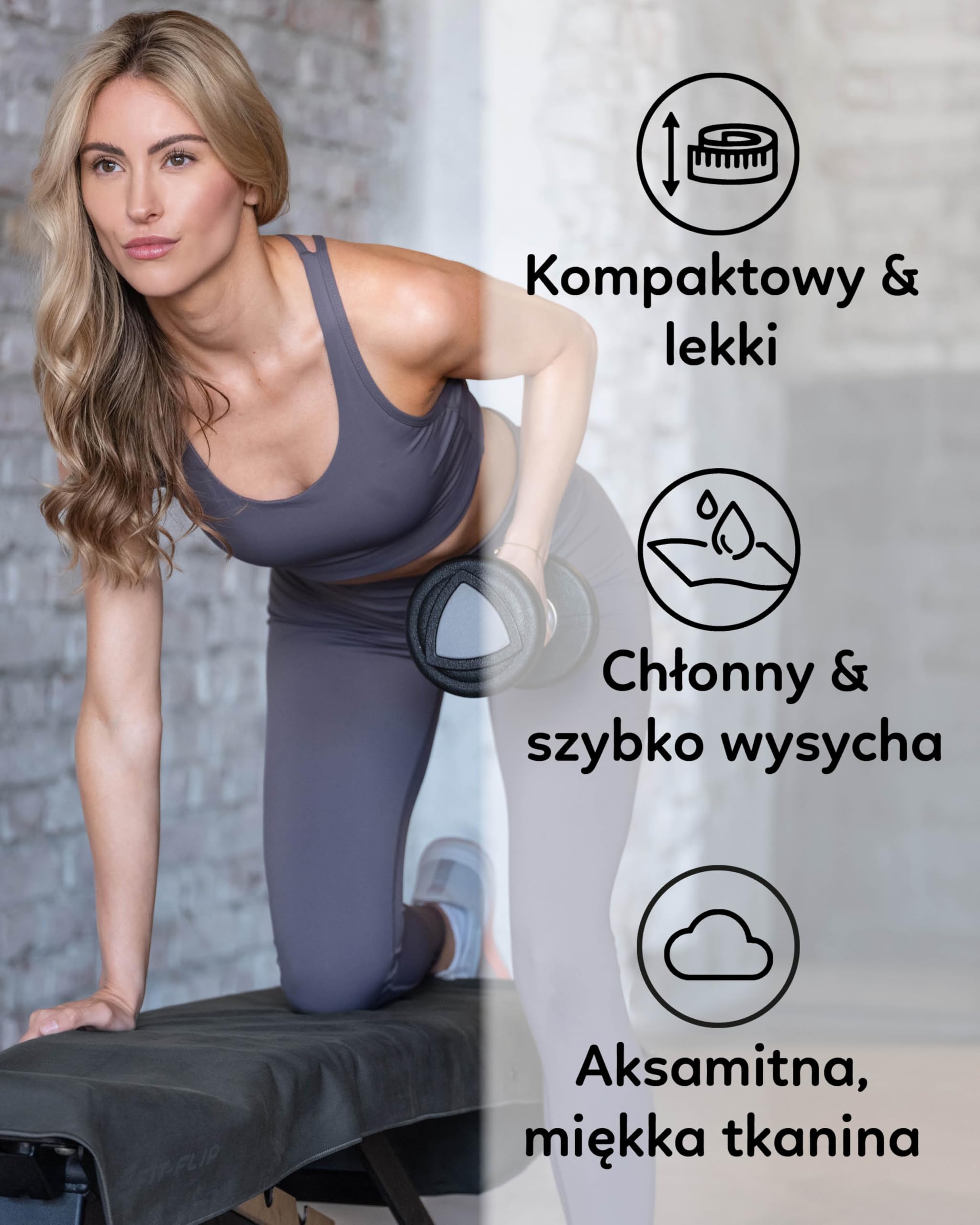 Ręcznik treningowy z mikrofibry - Ręcznik fitness z kieszenią zapinaną na zamek + klips magnetyczny - Kompaktowy i szybkoschnący - Ręcznik sportowy Gym